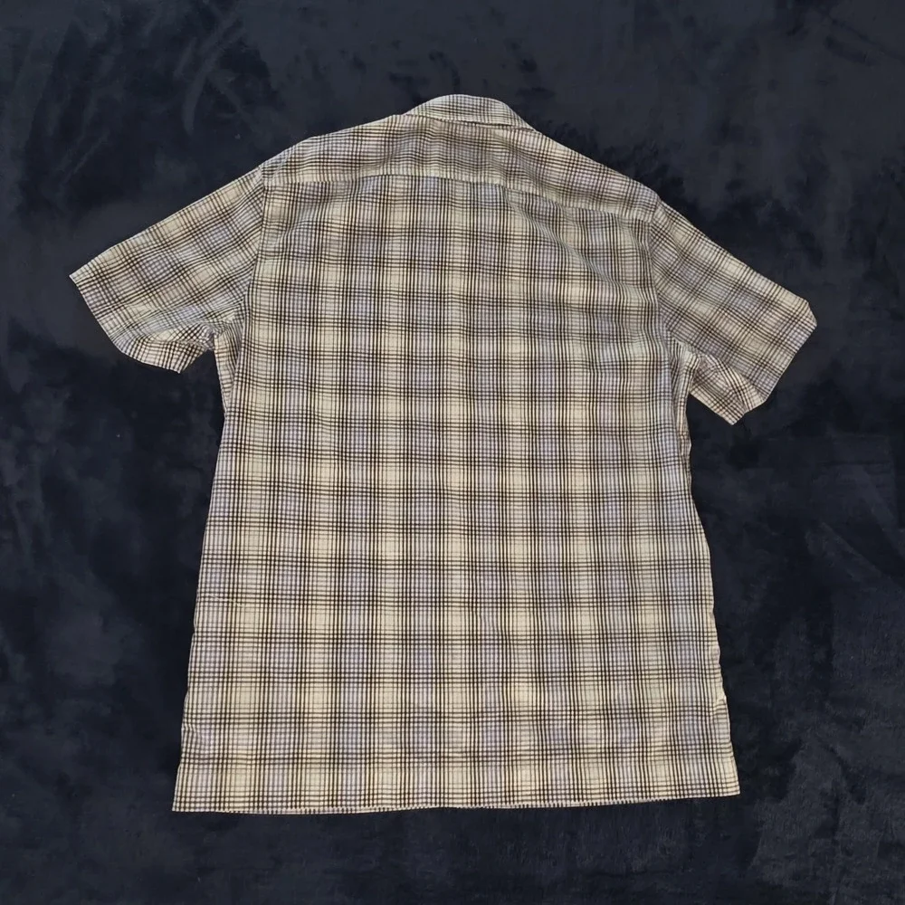 Michael Kors Tailored Fit Short Sleeve Button Up Plaid Shirt Mens Size‎ Medium
